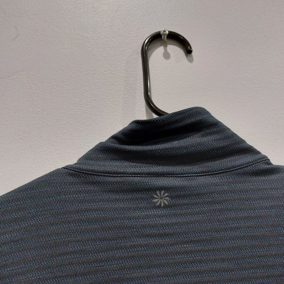 Athleta Intention 2.0 Knit Navy Long Sleeve Thumb Holes Jacquard Medium Jacket - Picture 7 of 9